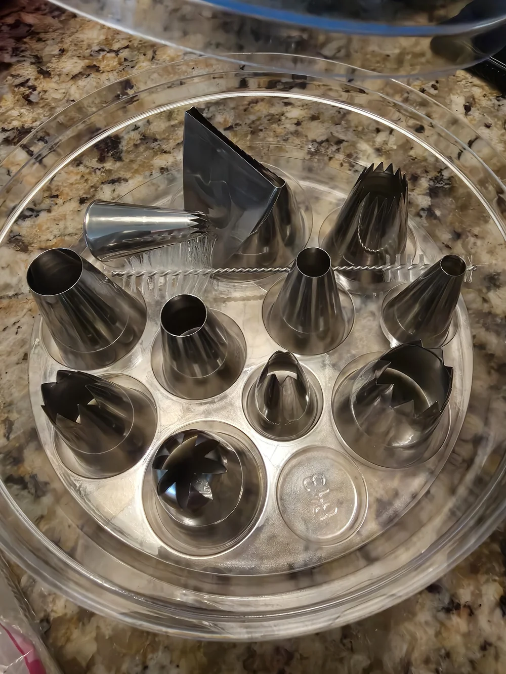 Meral Piping Tip Set with Plastic  Case -Clear